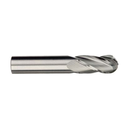 Picture of IMCO 30913 DIA 1/8 SH 0.1250 LOC 0.50 OAL 1.50 End Mill Standard Flute Standard Helix Carbide Uncoated Single End Ball Nose General Purpose