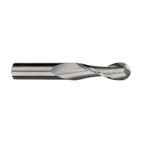 Picture of IMCO 32365 DIA 3MM SH 0.1181 LOC 0.9843 OAL 2.9528 End Mill Standard Flute Standard Helix Carbide Uncoated Single End Ball Nose General Purpose