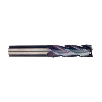 Picture of IMCO 37718 DIA 1/4 SH 0.2500 LOC 1.1250 OAL 3.00 End Mill Standard Flute Standard Helix Carbide TiCN Single End Square Sharp General Purpose