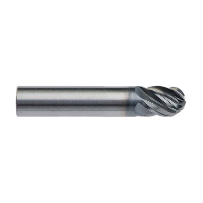 Picture of IMCO 65576 DIA 1 SH 1.00 LOC 2.6250 OAL 5.00 End Mill Standard Flute Standard Helix Carbide AlCrN Single End Ball Nose enDURO Mill