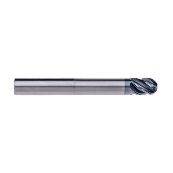 Picture of IMCO 66810 DIA 10MM SH 0.3937 LOC 0.4724 OAL 3.9370 End Mill Standard Flute Standard Helix Carbide AlCrN Single End Ball Nose enDURO Mill
