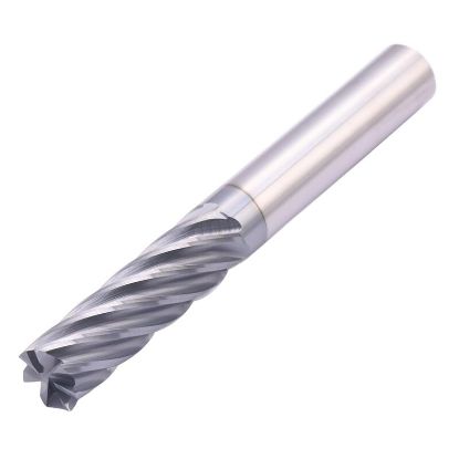 Picture of ICE 382-100-5 DIA 1 SH 1.00 LOC 2.6250 OAL 5.00 End Mill Standard Flute Variable Helix Carbide ALL4 Single End Square Sharp Black