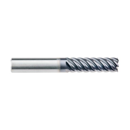 Picture of IMCO 69122 DIA 3/4 SH 0.7500 LOC 3.3750 OAL 6.00 End Mill Standard Flute High Helix Carbide AlTiN Single End Corner Radius 0.0600 1.52MM Omega-6 Mill