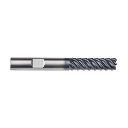 Picture of IMCO 69267 DIA 3/4 SH 0.7500 LOC 2.6250 OAL 5.00 End Mill Standard Flute High Helix Carbide AlTiN Single End Corner Radius 0.0300 0.76MM Omega-6 Mill