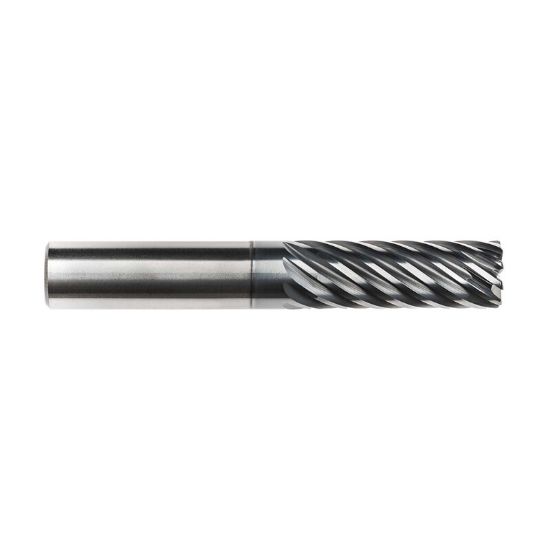 Picture of IMCO 63980 DIA 1 SH 1.00 LOC 2.50 OAL 5.50 End Mill Standard Flute Standard Helix Carbide AlCrN Single End Corner Radius 0.0600 1.52MM Pow-R-Path Mill