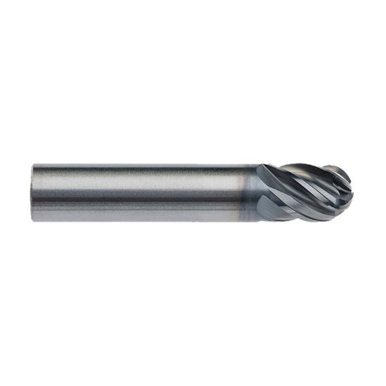 Picture of IMCO 65204 DIA 7/16 SH 0.4375 LOC 1.00 OAL 2.7500 End Mill Standard Flute Standard Helix Carbide AlCrN Single End Ball Nose enDURO Mill