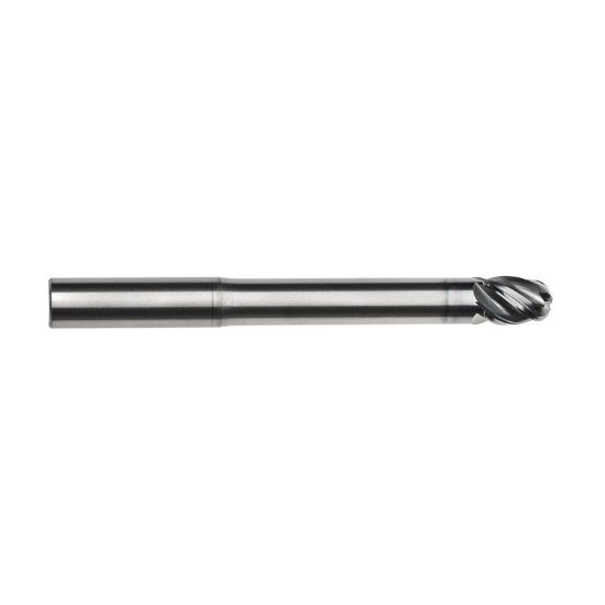 Picture of IMCO 68113 DIA 20MM SH 0.7874 LOC 0.9843 OAL 5.9055 End Mill Standard Flute Variable Helix Carbide AlCrN Single End Ball Nose Pow-R-Feed Mill