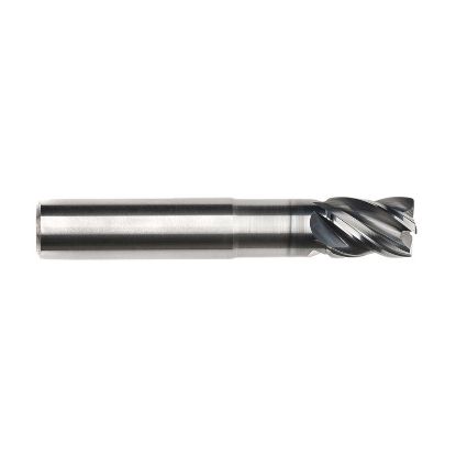 Picture of IMCO 68326 DIA 3/8 SH 0.3750 LOC 0.7500 OAL 4.00 End Mill Standard Flute Variable Helix Carbide AlCrN Single End Corner Radius 0.0600 1.52MM Pow-R-Feed Mill