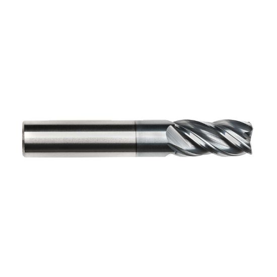 Picture of IMCO 67031 DIA 10MM SH 0.3937 LOC 0.8661 OAL 2.8346 End Mill Standard Flute Variable Helix Carbide AlCrN Single End Corner Radius 0.0591 1.50MM Pow-R-Feed Mill