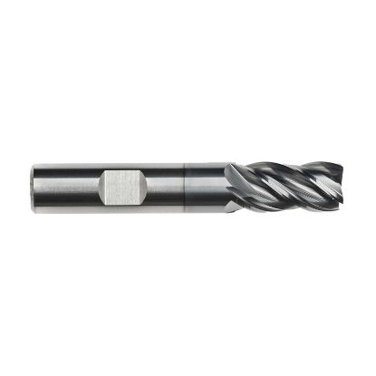 Picture of IMCO 68147 DIA 5/8 SH 0.6250 LOC 1.3750 OAL 3.50 End Mill Standard Flute Variable Helix Carbide AlCrN Single End Corner Radius 0.0300 0.76MM Pow-R-Feed Mill