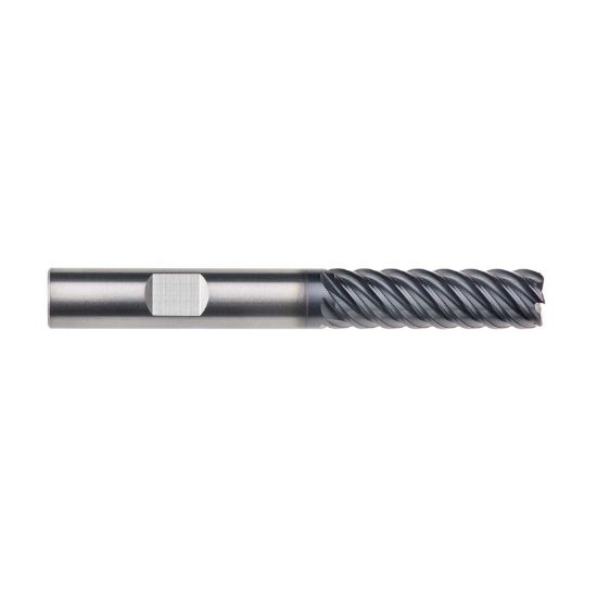 Picture of IMCO 69268 DIA 3/4 SH 0.7500 LOC 2.6250 OAL 5.00 End Mill Standard Flute High Helix Carbide AlTiN Single End Corner Radius 0.0600 1.52MM Omega-6 Mill