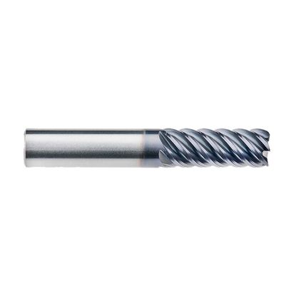 Picture of IMCO 69079 DIA 1/2 SH 0.50 LOC 1.00 OAL 3.00 End Mill Standard Flute High Helix Carbide AlTiN Single End Square Sharp Omega-6 Mill