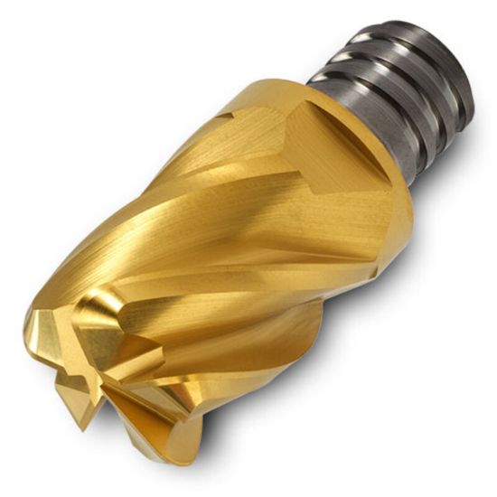 Picture of INGERSOLL 47DE1090TURQ03 IN2505 DIA 1 SH T15 LOC 1.00End Mill,Replacable Head Standard Flute Variable Helix Carbide TiAIN + TiN Single End Corner Radius 0.0300 0.76MM CHIPSURFER