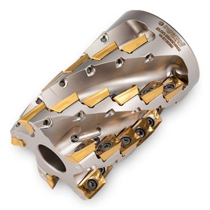 Picture of INGERSOLL 22J3G-30040D4R02 Milling Cutter 90.0°, Corn Cob 3.000 Cylindrical 1.2500 6 Flute Coolant 3.35 Max DOC 4.000 OAL