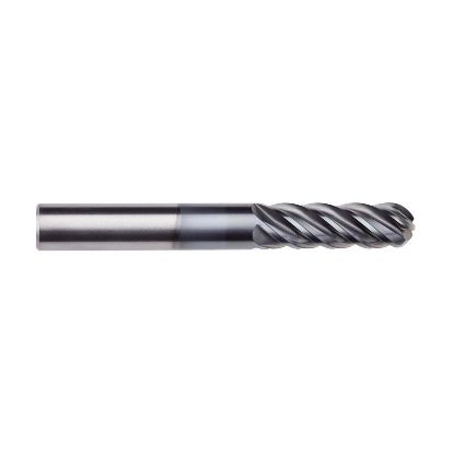 Picture of IMCO 65084 DIA 5/16 SH 0.3125 LOC 2.1250 OAL 4.00 End Mill Standard Flute Standard Helix Carbide AlCrN Single End Ball Nose enDURO Mill