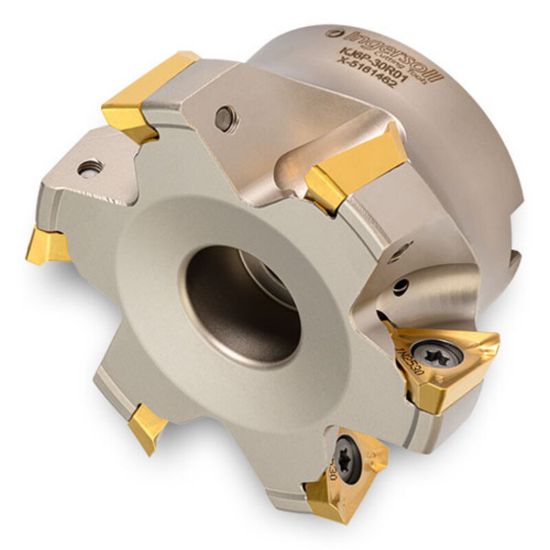 Picture of INGERSOLL KJ6P-40R01 Milling Cutter 90.0° 4.000 Shell Arbor 1.5000 6 Flute 0.59 Max DOC 1.750 OAL