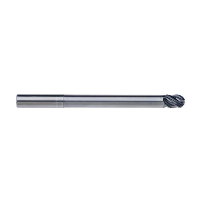 Picture of IMCO 67070 DIA 3/4 SH 0.7500 LOC 1.00 OAL 7.00 End Mill Standard Flute Standard Helix Carbide AlCrN Single End Ball Nose enDURO Mill