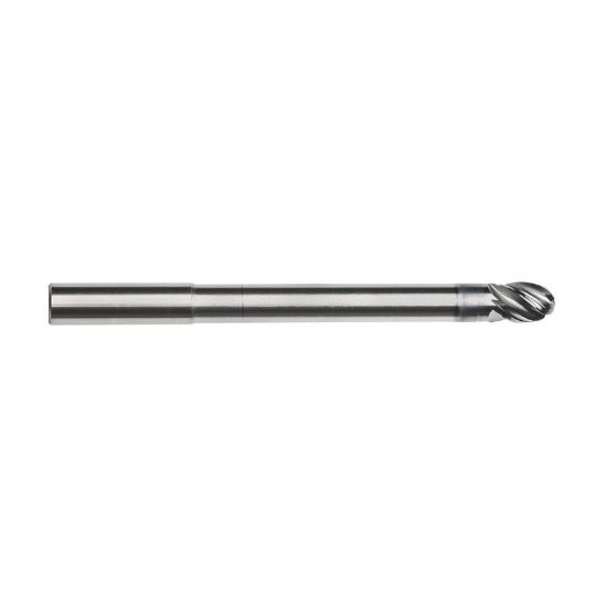 Picture of IMCO 67822 DIA 3/4 SH 0.7500 LOC 1.00 OAL 7.00 End Mill Standard Flute Variable Helix Carbide AlCrN Single End Ball Nose Pow-R-Feed Mill