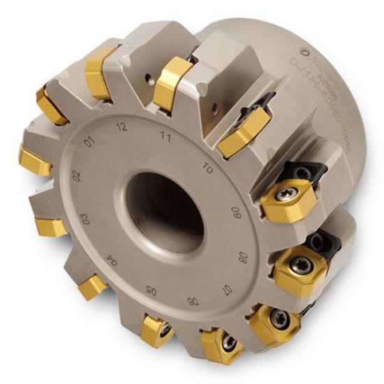 Picture of INGERSOLL DJ1H-40R02 Milling Cutter 90.0° 4.000 Shell Arbor 1.2500 6 Flute 0.04 Max DOC 2.482 OAL