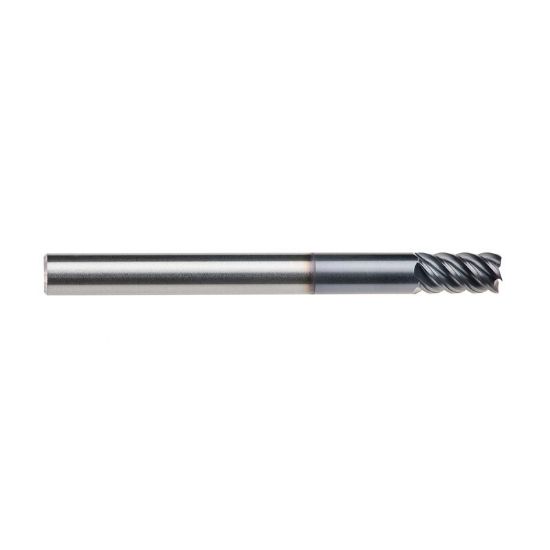 Picture of IMCO 69147 DIA 5MM SH 0.1969 LOC 0.3150 OAL 1.9685 End Mill Standard Flute High Helix Carbide AlTiN Single End Corner Radius 0.0118 0.30MM Omega-6 Mill