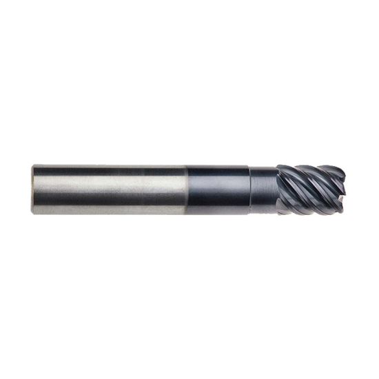 Picture of IMCO 69421 DIA 6MM SH 0.2362 LOC 0.3543 OAL 2.2441 End Mill Standard Flute High Helix Carbide AlTiN Single End Corner Radius 0.0197 0.50MM Omega-6 Mill