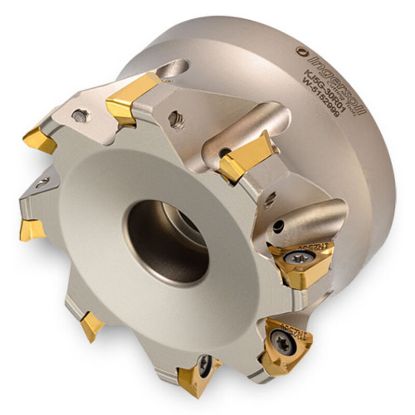 Picture of INGERSOLL KJ6G125R00 Milling Cutter 90.0° 4.921 Shell Arbor 1.5748 9 Flute Coolant 0.4331 Max DOC 2.480 OAL
