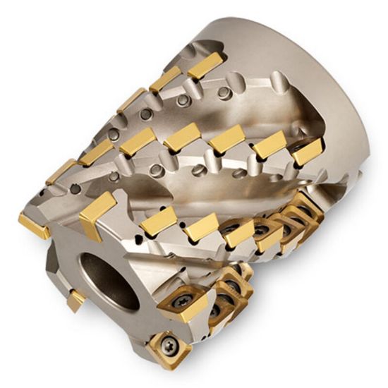 Picture of INGERSOLL 25J3P-20030D1R02 Milling Cutter 90.0°, Corn Cob 2.000 Weldon 0.7500 4 Flute Coolant 1.9 Max DOC 3.000 OAL