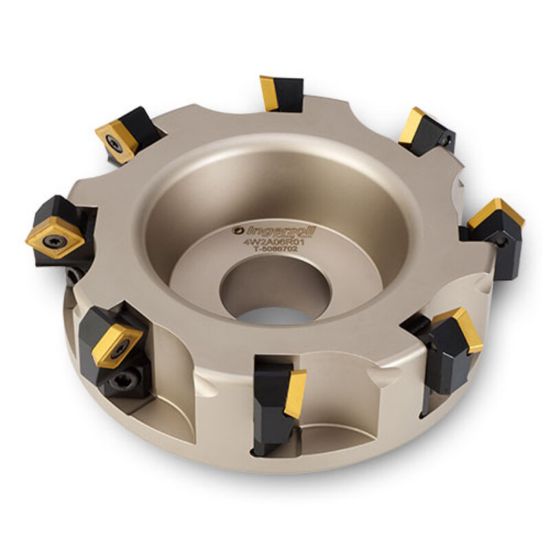 Picture of INGERSOLL 4W2A-10R01 Milling Cutter 69.0° 10.00 Shell Arbor 2.5000 12 Flute 0.23 Max DOC 2.370 OAL