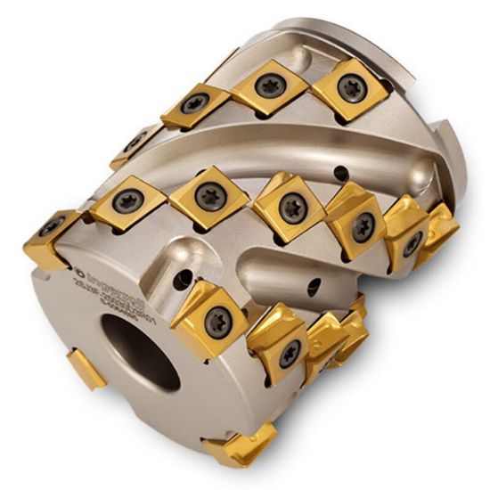 Picture of INGERSOLL 2SJ3F-20027D2R10 Milling Cutter 90.0°, Corn Cob 2.000 Weldon 0.7500 3 Flute Coolant 2.29 Max DOC 2.750 OAL