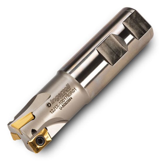 Picture of INGERSOLL 12J1X-1501784R01 Milling Cutter 90.0° 1.500 Weldon 0.7500 4 Flute Coolant 0.49 Max DOC 3.750 OAL