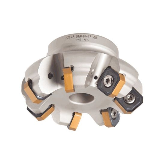 Picture of ISCAR SOF45 D4.0-09-1.50-R18 Milling Cutter 45.0°, 44.0° 4.000 Diameter Face Mill 1.500 2.190 OAL 9 Flute