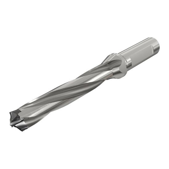 Picture of ISCAR D3N 0906-453-125A-5D 0.906" Exchangeable Head 3 Flute Drill s with Coolant Holes and One Flat Shank, Drill ing Depth 5xD