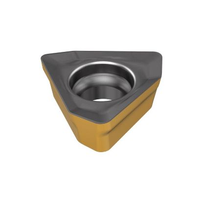 Picture of ISCAR HM390TPKT0502PDR IC808 Milling Insert Triangle 0.015 Corner Radius TiAlN + AlTiN + TiN