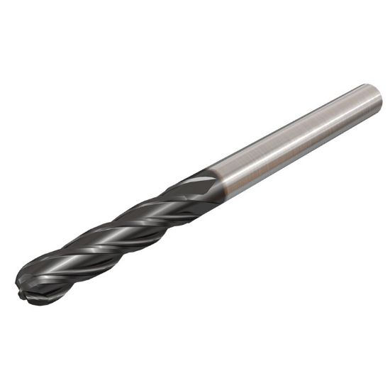 Picture of ISCAR EBI-A-4 500-1.0-C500 IC900 DIA 1/2 SH 0.50 LOC 1.00 OAL 3.00 End Mill Standard Flute Standard Helix Carbide AlTiN Single End Ball Nose SolidMill