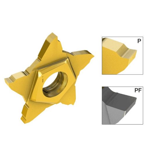 Picture of ISCAR PENTA 24N200PF020 IC908 Cut Off Insert 0.008 Corner Radius 0.079 Wide TiAlN