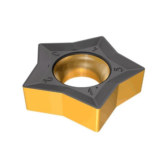 Picture of ISCAR PNMT0602-TN IC830 Milling Insert Pentagon 0.007 Corner Radius AlTiN + TiN