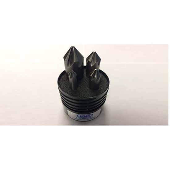 Picture of LINK 05-CO-566 60° 6FL Cobalt Countersink 4 PC Set (3/8, 1/2, 3/4 & 1)