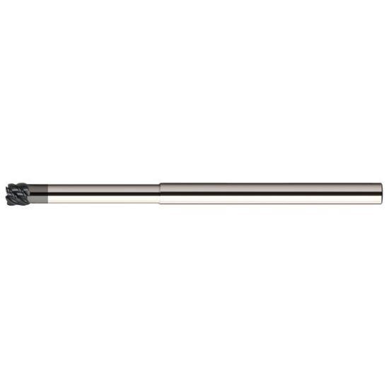 Picture of MASTERCUT DIA 1/4 SH 0.2500 LOC 0.2500 OAL 6.00 End Mill Standard Flute Variable Helix Carbide nACRoA Single End Corner Radius 0.0300 0.76MM MOLD MillS