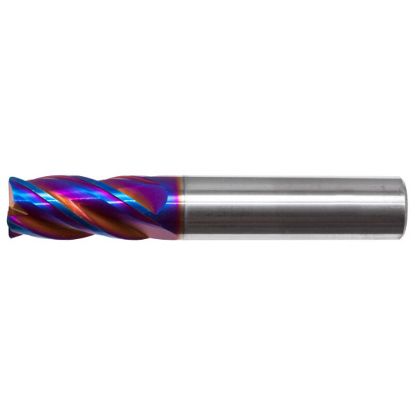 Picture of MASTERCUT DIA 3/4 SH 0.7500 LOC 1.6250 OAL 4.00 End Mill Standard Flute Variable Helix Carbide nACRoA Single End Corner Radius 0.0300 0.76MM V4 ULTRA