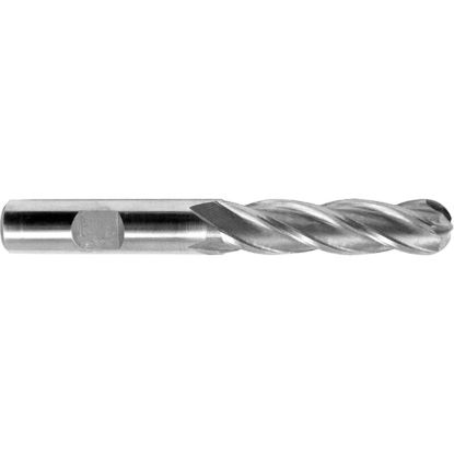 Picture of MELIN 11253 DIA 1 SH 1.00 LOC 2.50 OAL 10.2500 End Mill Standard Flute Standard Helix Cobalt Uncoated Single End Ball Nose
