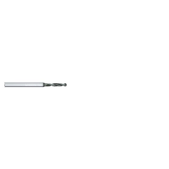 Picture of MIKRON 2.MD.210040.1 Carbide Drill Solid 118° 0.015 Diameter Cylindrical 0.039 1.181 OAL 2 Flute 6.0XD-8.0XD