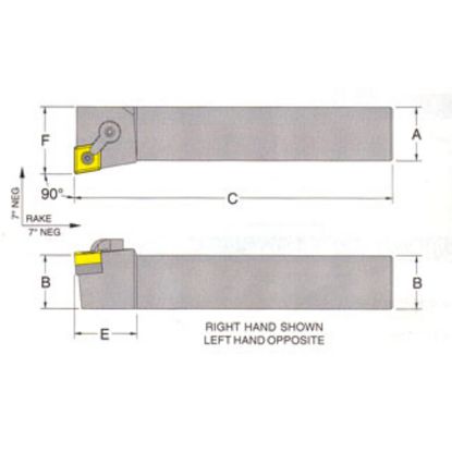 Picture of RMC MCFNR-24-6DTurning Stick Tool 80.0° Insert Square 1.500 6.000 Oal Right Hand