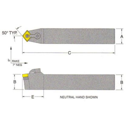 Picture of RMC MCYNN-24-6ETurning Stick Tool 80.0° Insert Square 1.500 7.000 Oal Left Hand