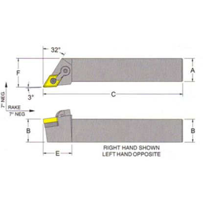 Picture of RMC MDJNR-24-4DTurning Stick Tool 55.0° Insert Square 1.500 1.500 Oal Right Hand