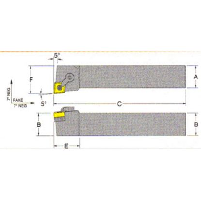 Picture of RMC MCLNL-24-6DTurning Stick Tool 80.0° Insert Square 1.500 6.000 Oal Left Hand