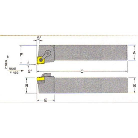 Picture of RMC MCLNR-24-5DTurning Stick Tool 80.0° Insert Square 1.500 6.000 Oal Right Hand