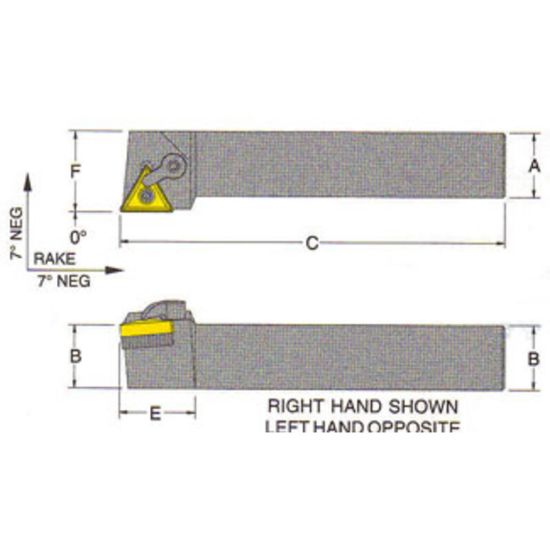 Picture of RMC MTGNR-86-4ETurning Stick Tool Triangle Insert Square 1.500 7.000 Oal Right Hand