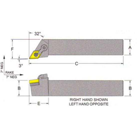 Picture of RMC MDJNL-16-4DTurning Stick Tool 55.0° Insert Square 1.000 1.500 Oal Left Hand