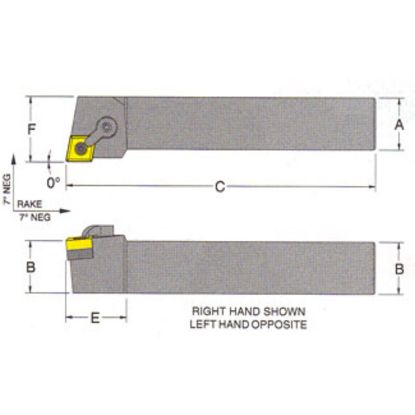 Picture of RMC MCGNR-24-6DTurning Stick Tool 80.0° Insert Square 1.500 6.000 Oal Right Hand