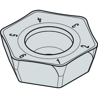 Picture of WIDIA/KENNAMETAL HPGT06T3DZFRLDAL THM Milling Insert Hexagon 0.035 Corner Radius